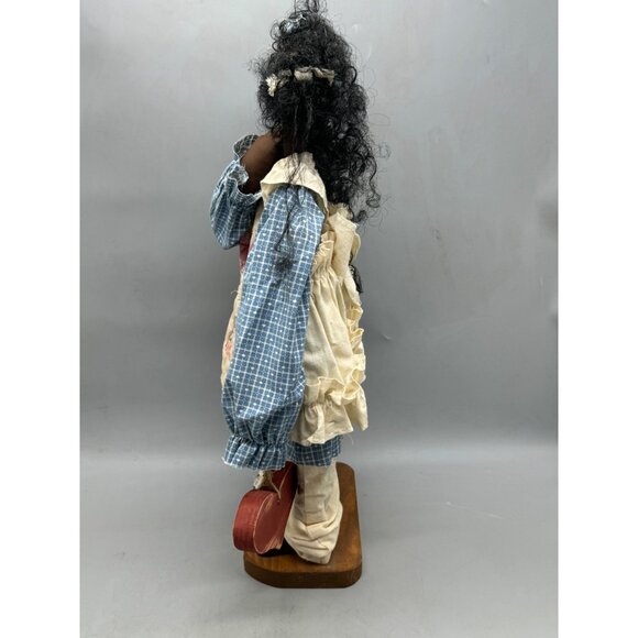 Handmade African American Wooden Doll Quilted blanket Dress & Welcome Sign READ - Picture 2 of 14